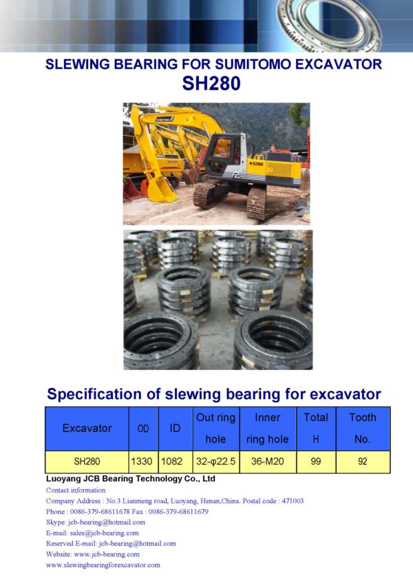 slewing bearing for sumitomo excavator SH280