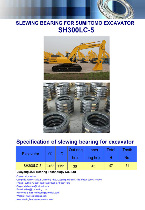 slewing bearing for sumitomo excavator SH300LC-5