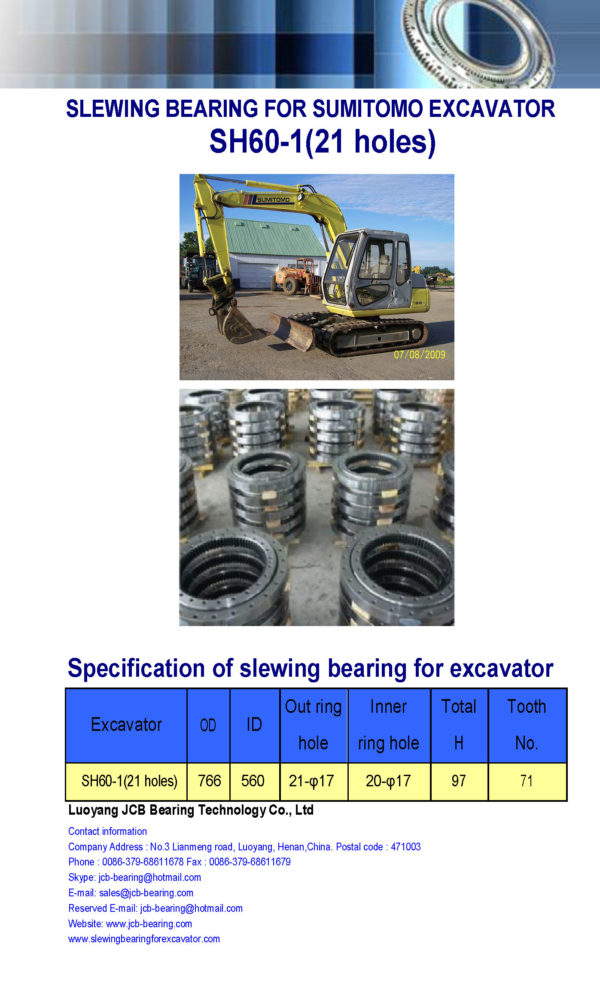 slewing bearing for sumitomo excavator SH60-1(21 holes)