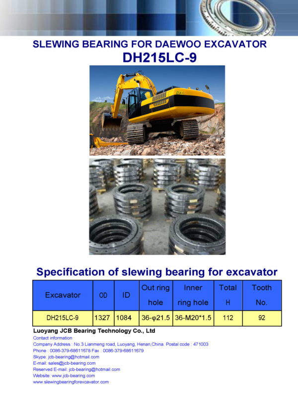 slewing bearing for daewoo excavator DH215LC-9