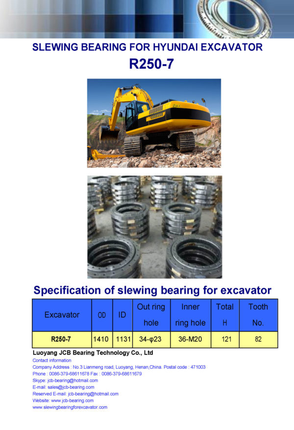 slewing bearing for hyundai excavator R250-7