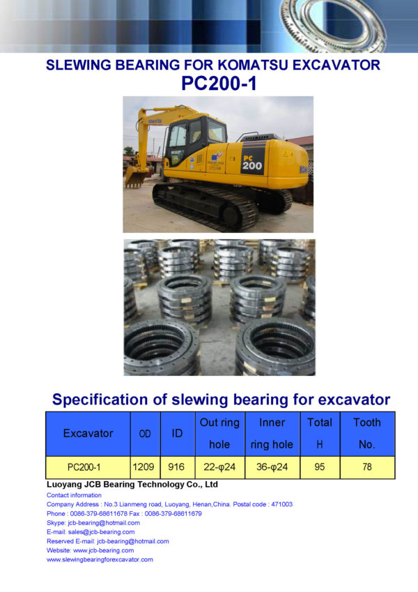 slewing bearing for komatsu excavator PC200-1