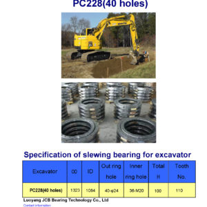 slewing bearing for komatsu excavator PC228 holes 40