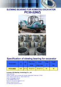 slewing bearing for komatsu excavator PC30-2 tooth 96