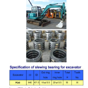 slewing bearing for komatsu excavator PC40