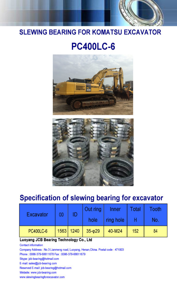 slewing bearing for komatsu excavator PC400LC-6