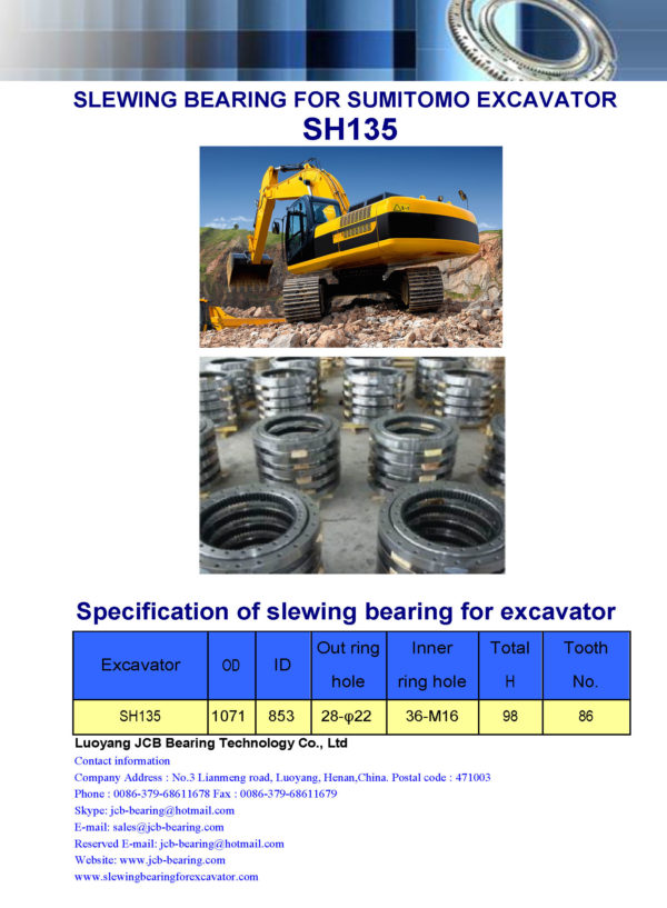 slewing bearing for sumitomo excavator SH135