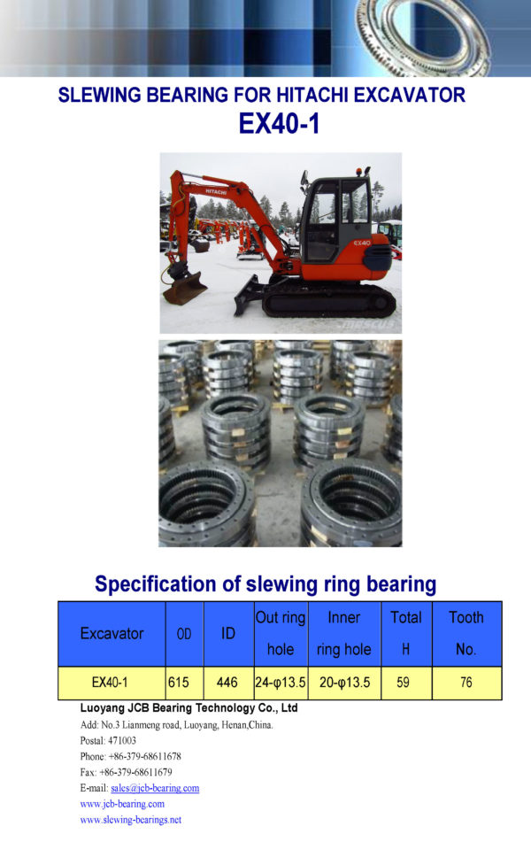 SLEWING BEARING FOR HITACHI EXCAVATOR EX40-1