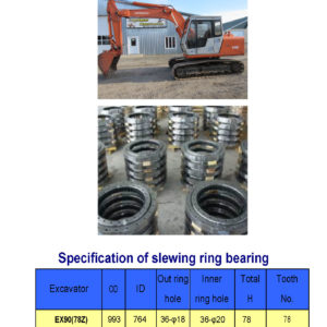 slewing bearing for hitachi excavator EX90 tooth 78