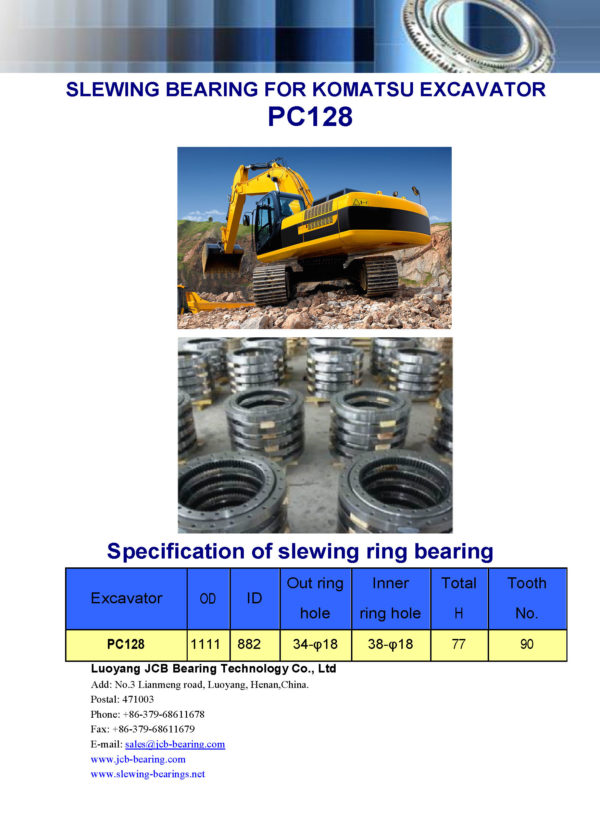 SLEWING BEARING FOR KOMATSU EXCAVATOR PC128