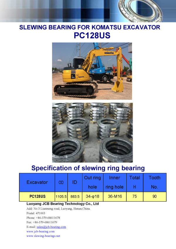 SLEWING BEARING FOR KOMATSU EXCAVATOR PC128US