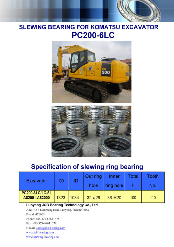 SLEWING BEARING FOR KOMATSU EXCAVATOR PC200-6LC