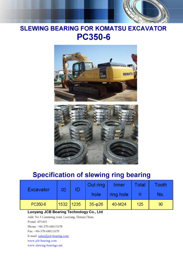 SLEWING BEARING FOR KOMATSU EXCAVATOR PC350-6