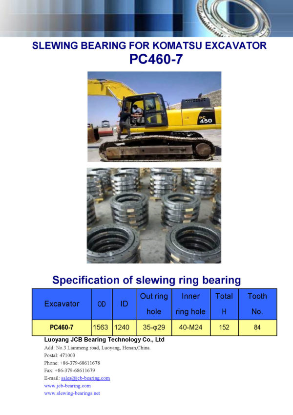 SLEWING BEARING FOR KOMATSU EXCAVATOR PC460-7