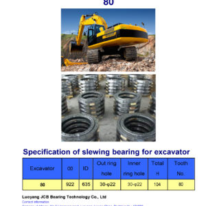 slewing bearing for bobcat excavator 80