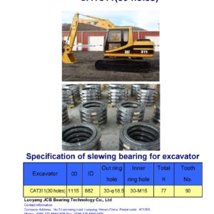 slewing bearing for caterpillar excavator CAT311 holes 30