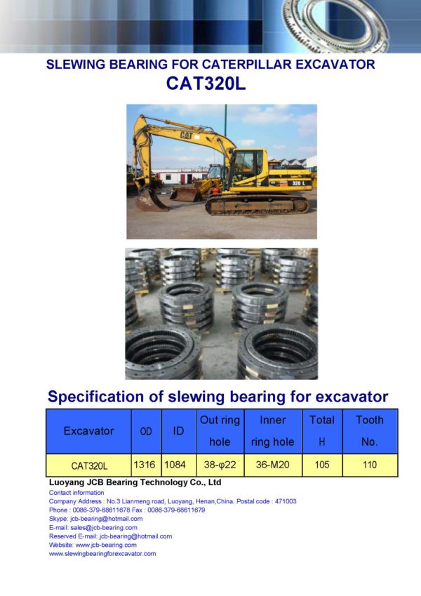 slewing bearing for caterpillar excavator CAT320L