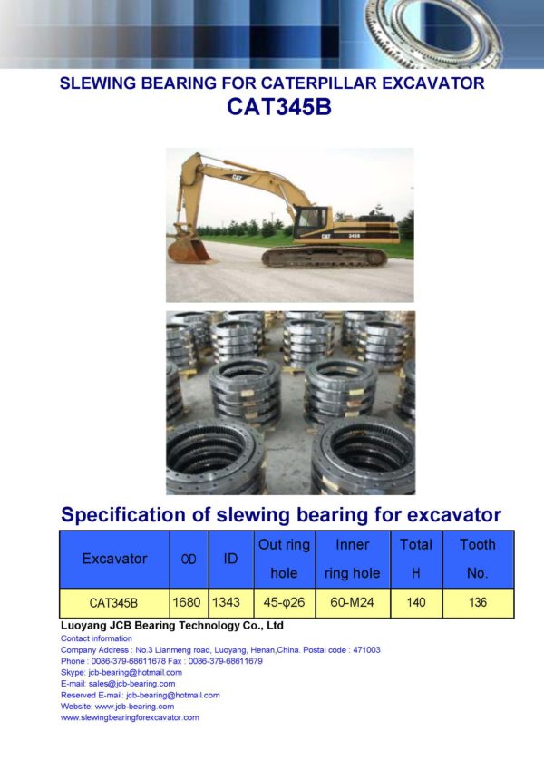 slewing bearing for caterpillar excavator CAT345B