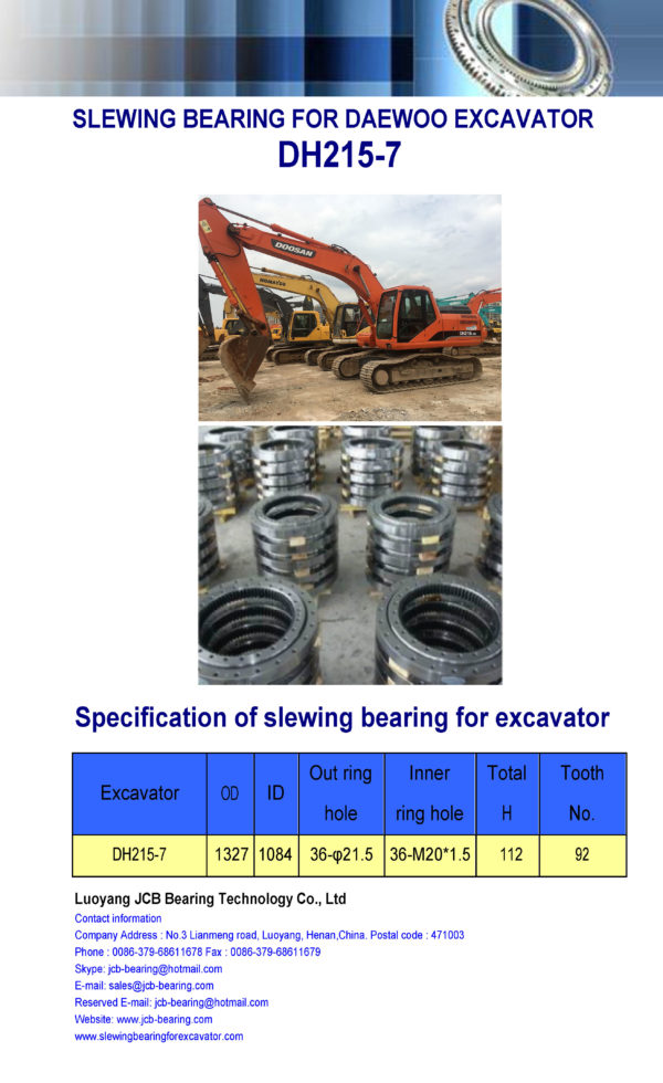 slewing bearing for daewoo excavator DH215-7