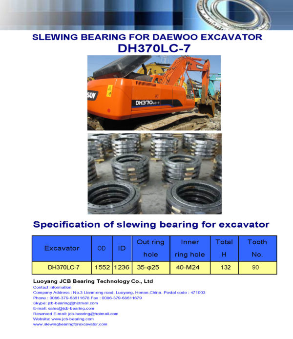 slewing bearing for daewoo excavator DH370LC-7