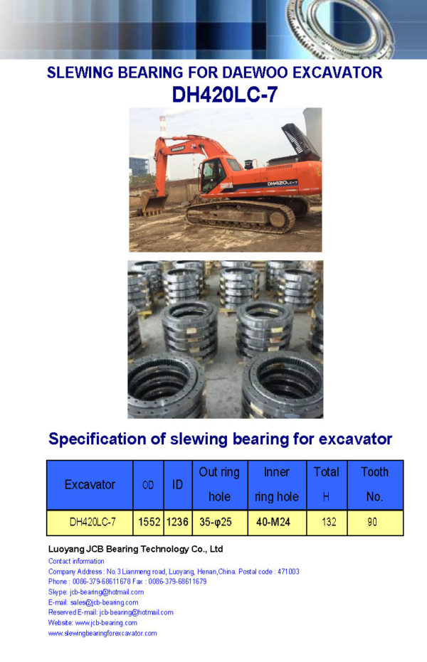 slewing bearing for daewoo excavator DH420LC-7