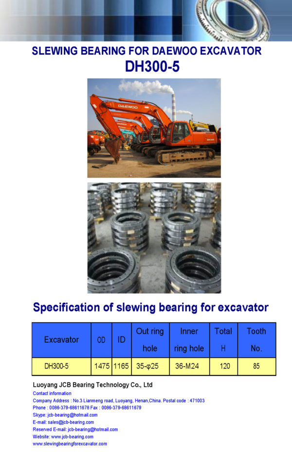 slewing bearing for daewoo excavator DX300-5