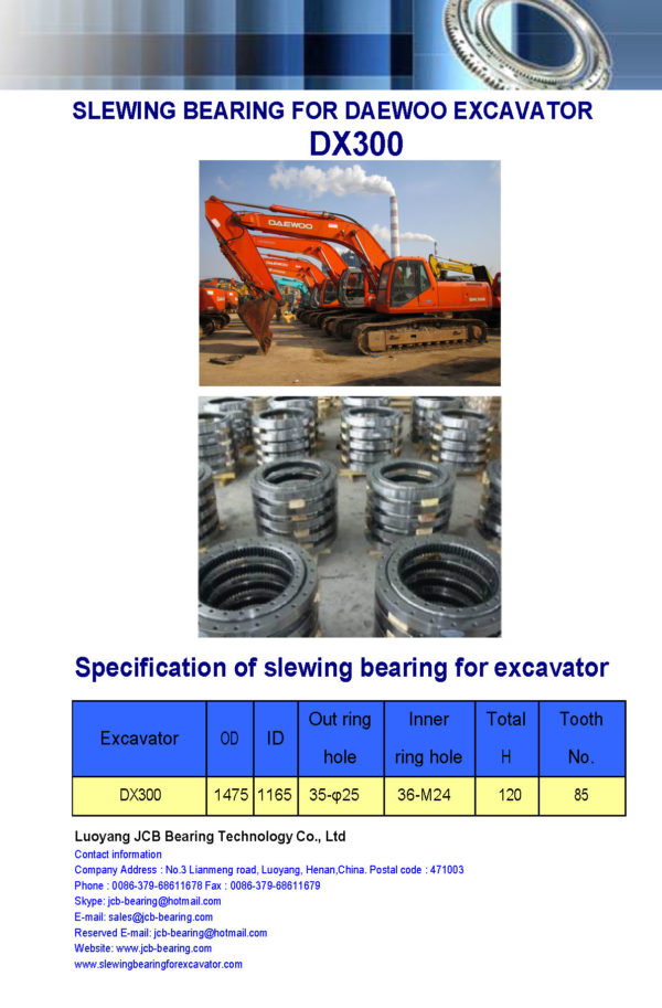 slewing bearing for daewoo excavator DX300