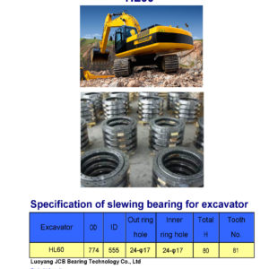 slewing bearing for hanlyma excavator HL60