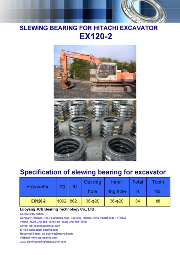 slewing bearing for hitachi excavator EX120-2