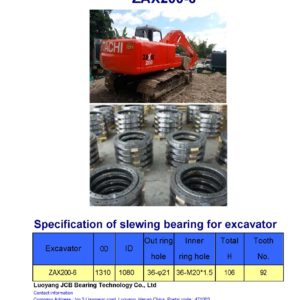 slewing bearing for hitachi excavator ZAX200-6