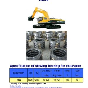 slewing bearing for hyundai excavator R290