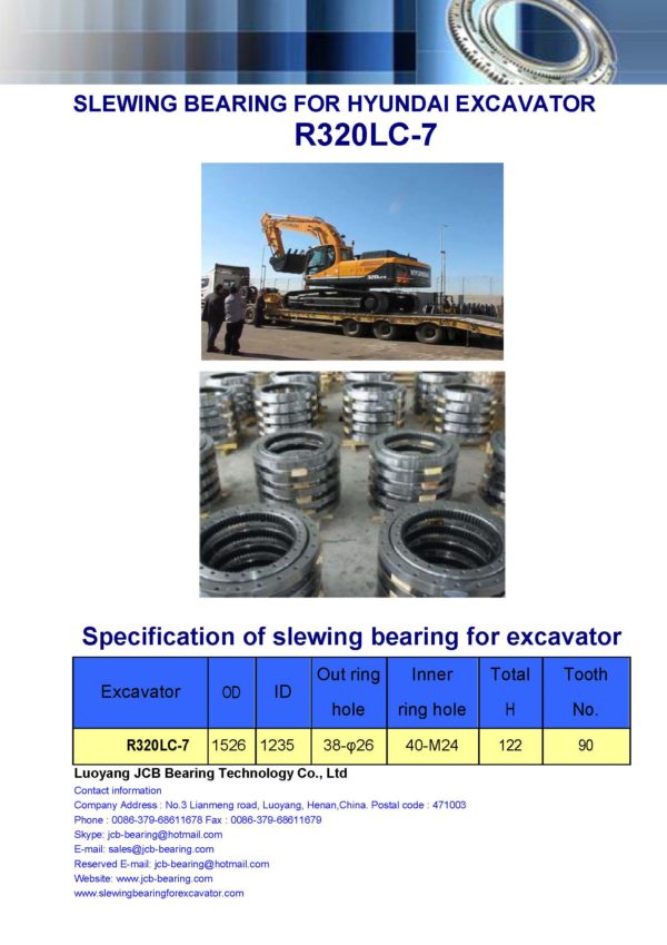 slewing bearing for hyundai excavator R320LC-7