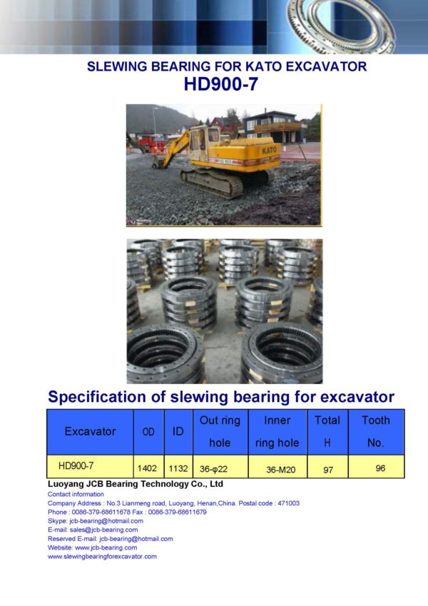 slewing bearing for kato excavator HD900-7