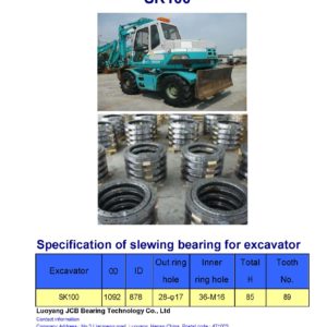 slewing bearing for kobelco excavator SK100