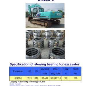 slewing bearing for kobelco excavator SK200-6