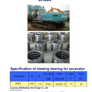 slewing bearing for kobelco excavator SK220