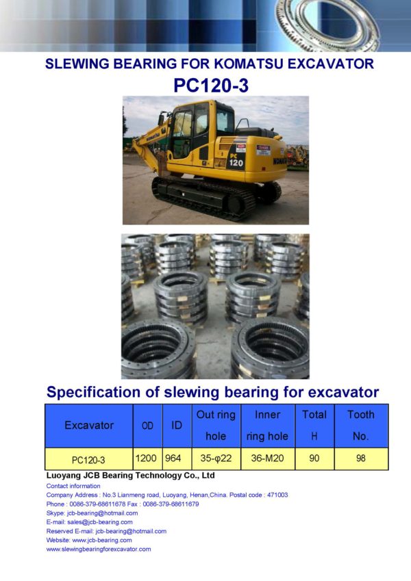 slewing bearing for komatsu excavator PC120-3