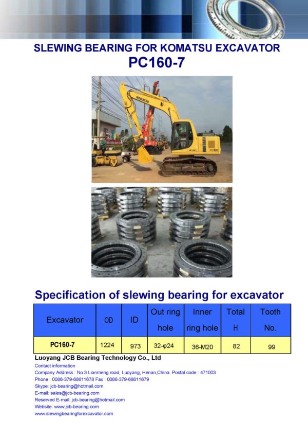 slewing bearing for komatsu excavator PC160-7