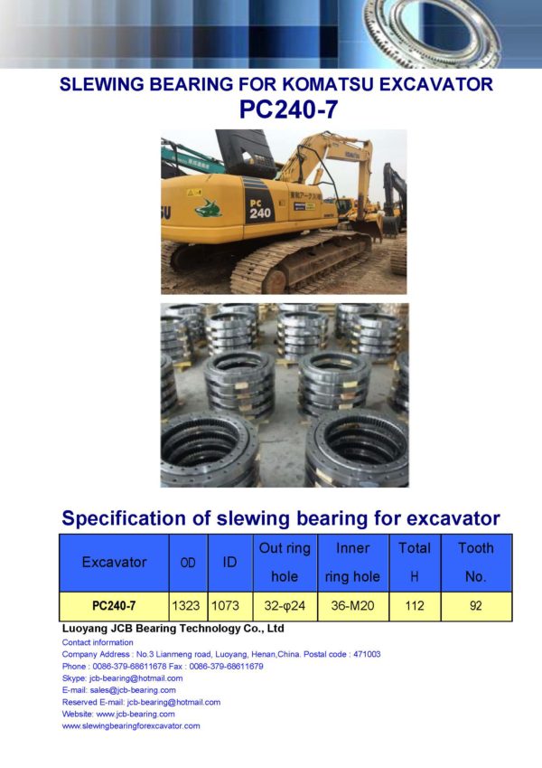 slewing bearing for komatsu excavator PC240-7