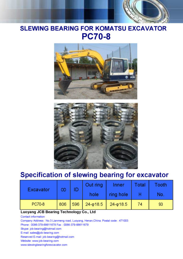 slewing bearing for komatsu excavator PC70-8