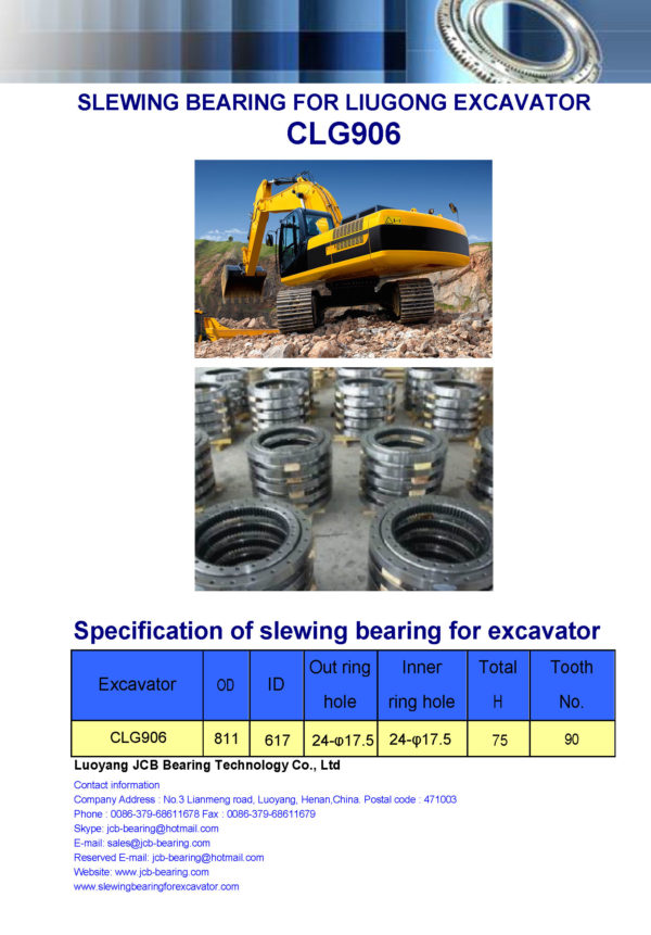 slewing bearing for liugong excavator CLG906