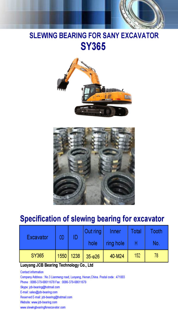 slewing bearing for sany excavator SY365