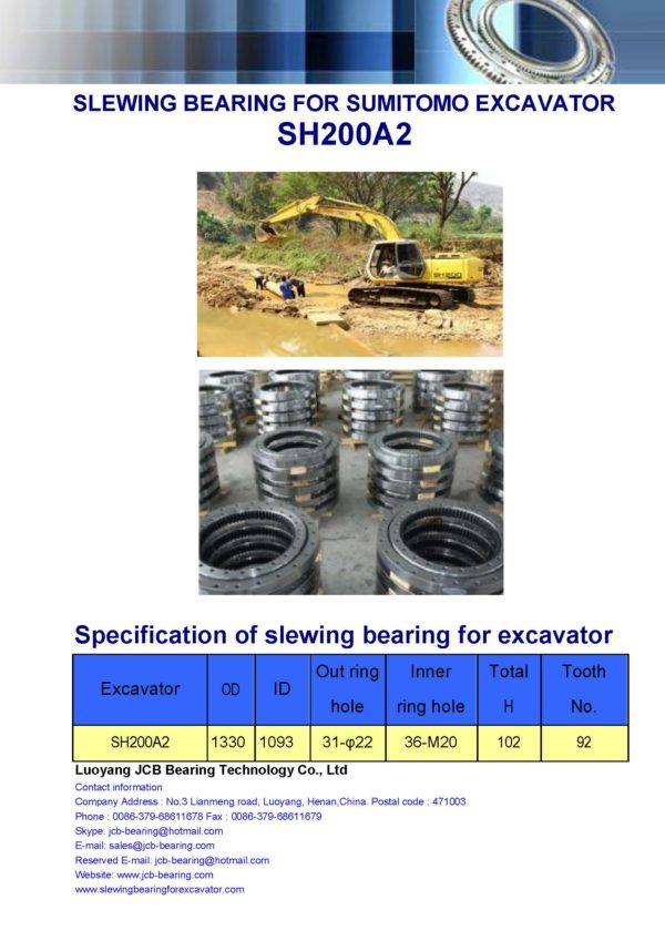 slewing bearing for sumitomo excavator SH200A2