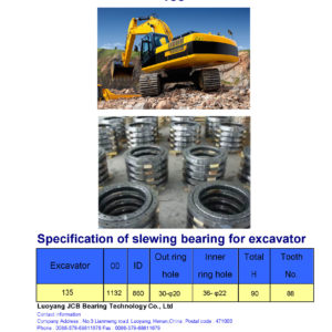 slewing bearing for takeuchi excavator 135