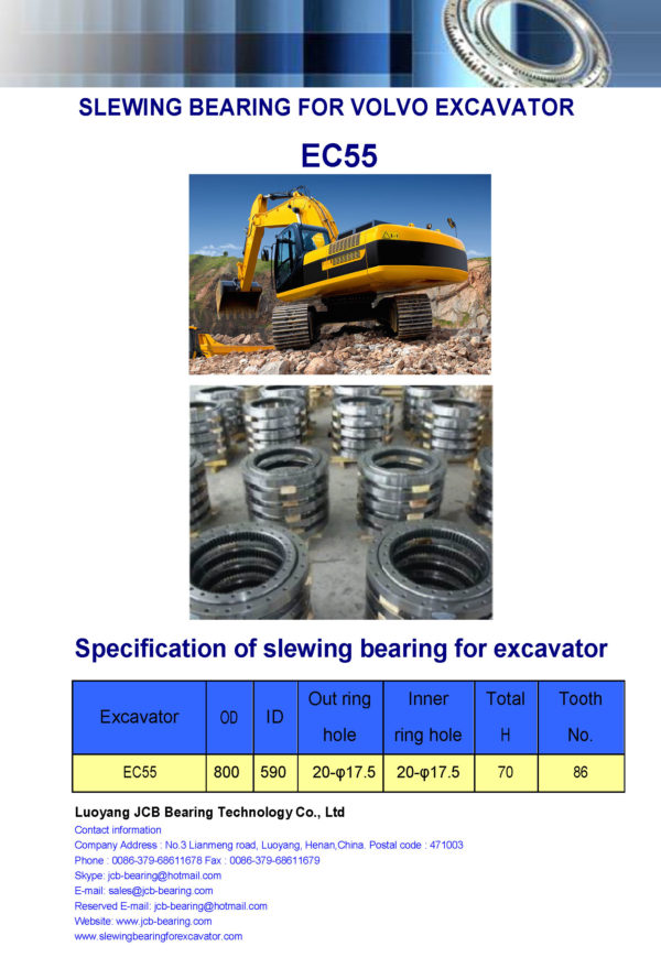 slewing bearing for volvo excavator EC55