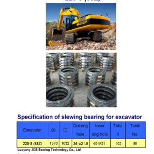 slewing bearing for xcg excavator 220-8 tooth 88