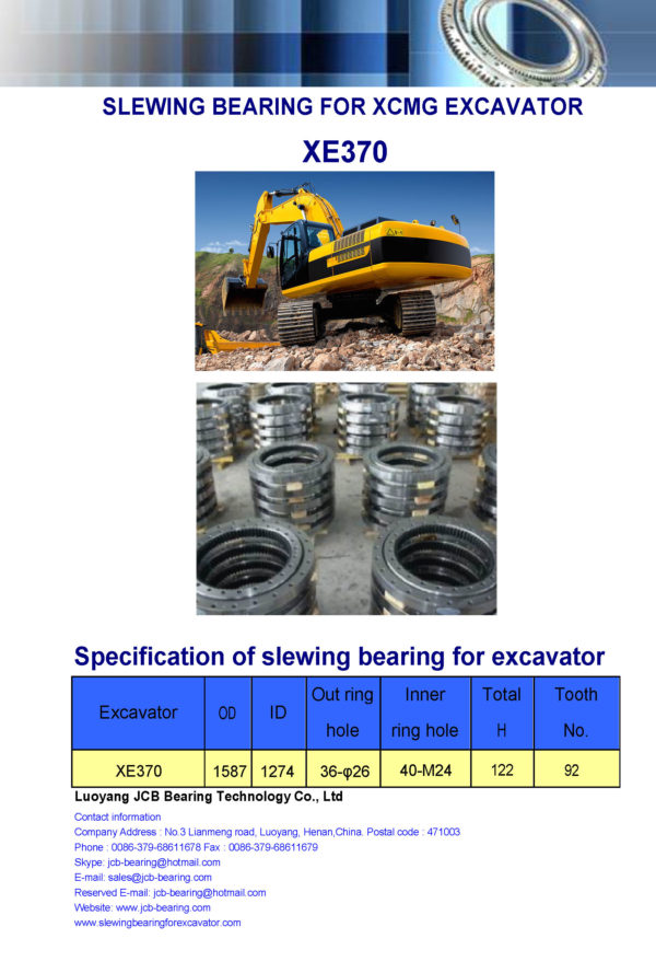 slewing bearing for xcmg excavator XE370