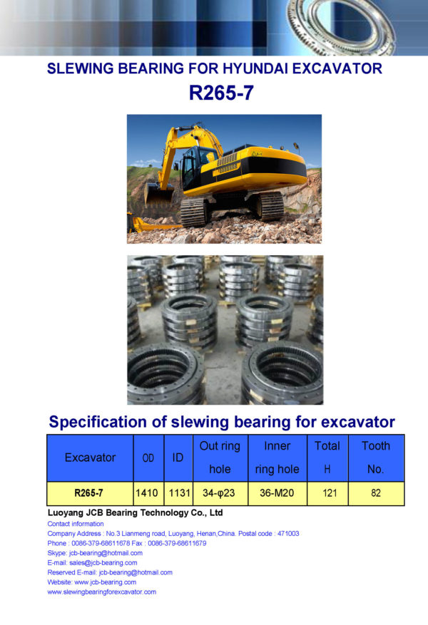 slewing bearing for hyundai excavator R265-7